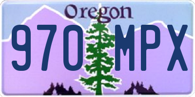 OR license plate 970MPX