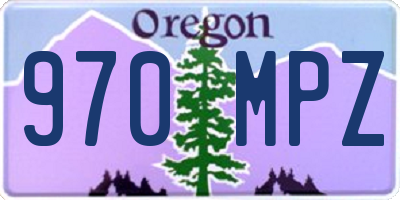OR license plate 970MPZ