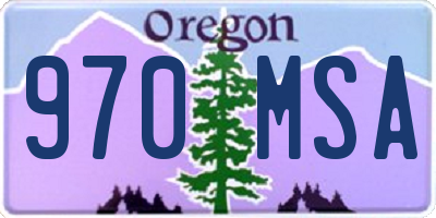 OR license plate 970MSA