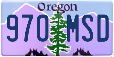 OR license plate 970MSD