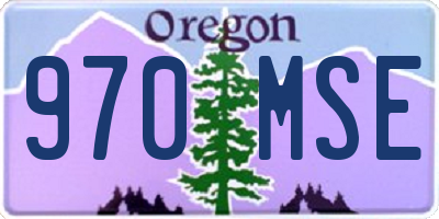 OR license plate 970MSE