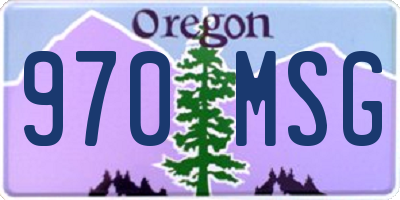 OR license plate 970MSG