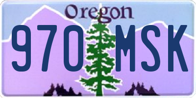 OR license plate 970MSK