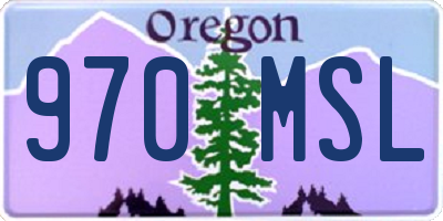 OR license plate 970MSL