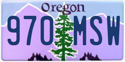 OR license plate 970MSW
