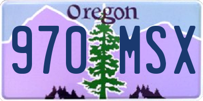 OR license plate 970MSX