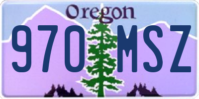 OR license plate 970MSZ