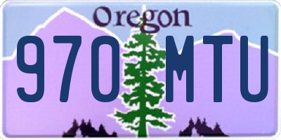 OR license plate 970MTU