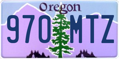 OR license plate 970MTZ