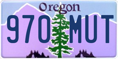 OR license plate 970MUT