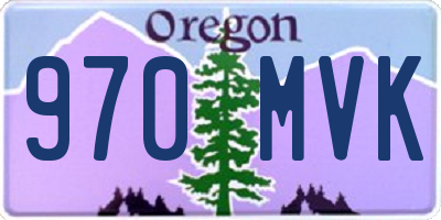 OR license plate 970MVK
