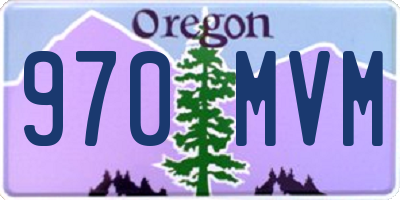 OR license plate 970MVM