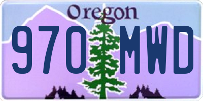 OR license plate 970MWD