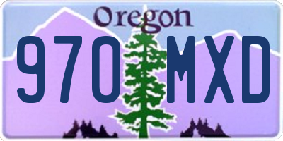 OR license plate 970MXD
