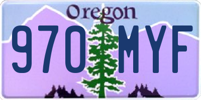 OR license plate 970MYF