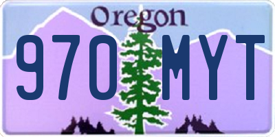 OR license plate 970MYT
