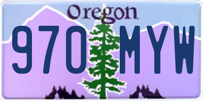 OR license plate 970MYW