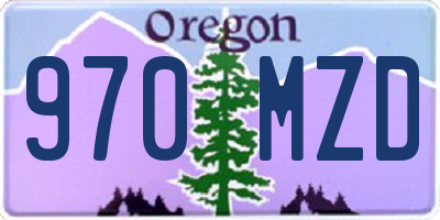 OR license plate 970MZD