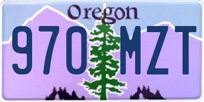 OR license plate 970MZT