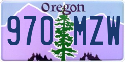 OR license plate 970MZW