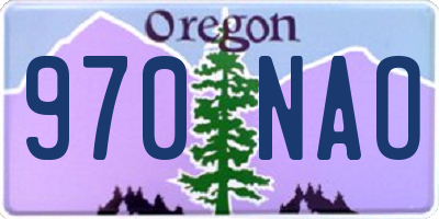 OR license plate 970NAO