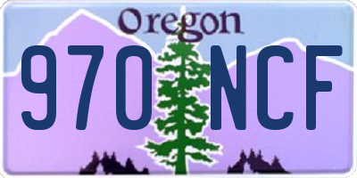 OR license plate 970NCF