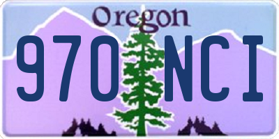 OR license plate 970NCI