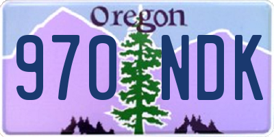 OR license plate 970NDK