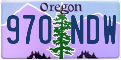 OR license plate 970NDW