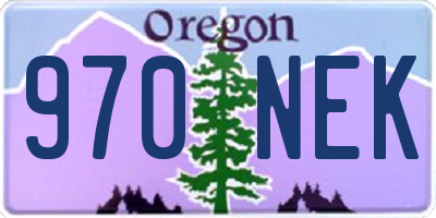 OR license plate 970NEK