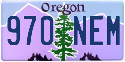 OR license plate 970NEM