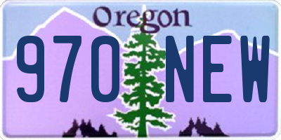 OR license plate 970NEW
