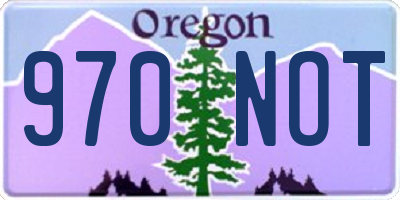 OR license plate 970NOT
