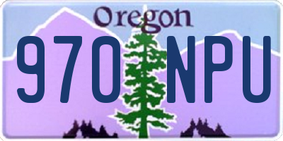 OR license plate 970NPU
