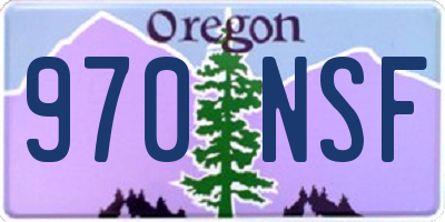 OR license plate 970NSF