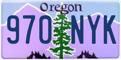 OR license plate 970NYK