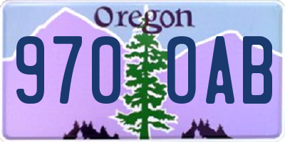 OR license plate 970OAB