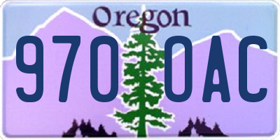 OR license plate 970OAC