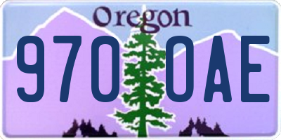 OR license plate 970OAE