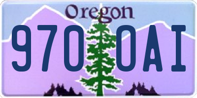 OR license plate 970OAI