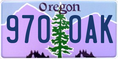 OR license plate 970OAK