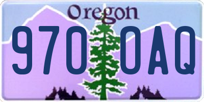 OR license plate 970OAQ