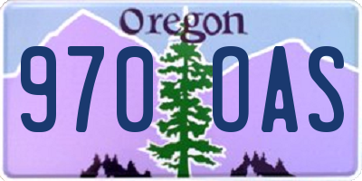 OR license plate 970OAS