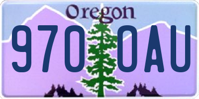 OR license plate 970OAU