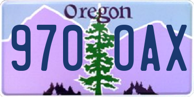 OR license plate 970OAX