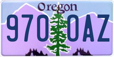 OR license plate 970OAZ