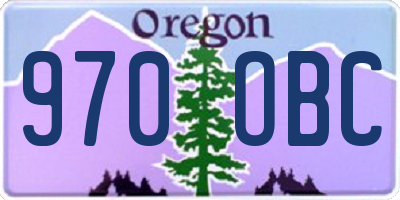 OR license plate 970OBC