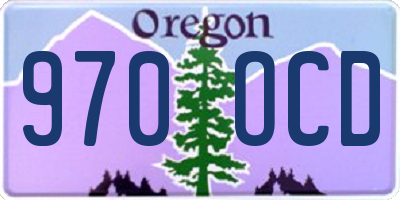 OR license plate 970OCD