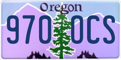 OR license plate 970OCS