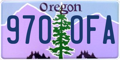 OR license plate 970OFA